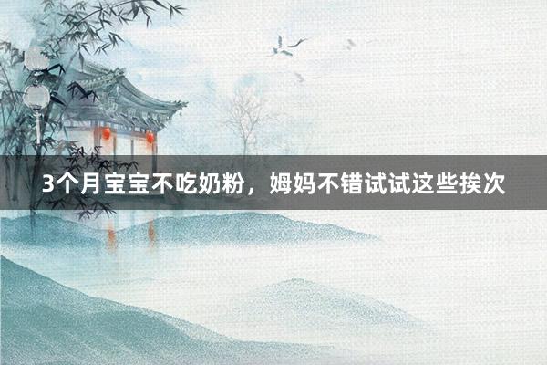 3个月宝宝不吃奶粉，姆妈不错试试这些挨次
